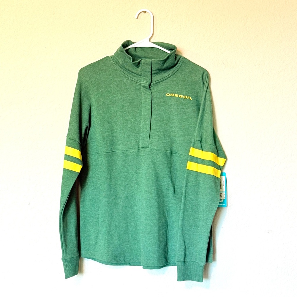 NWT Girls  Youth Gen2 Oregon Ducks Pullover Green LARGE 11/13 Sweatshirt NEW